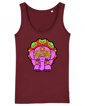 Trippy Pink Elephant  Burgundy