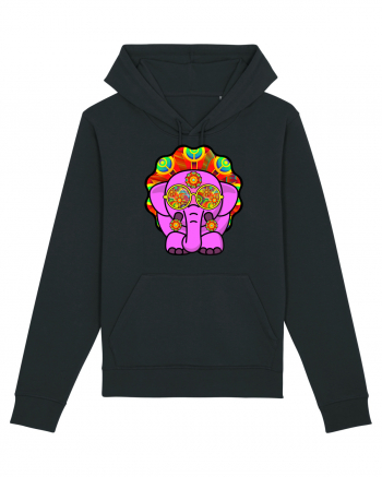 Trippy Pink Elephant  Black