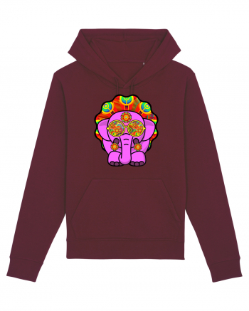 Trippy Pink Elephant  Burgundy