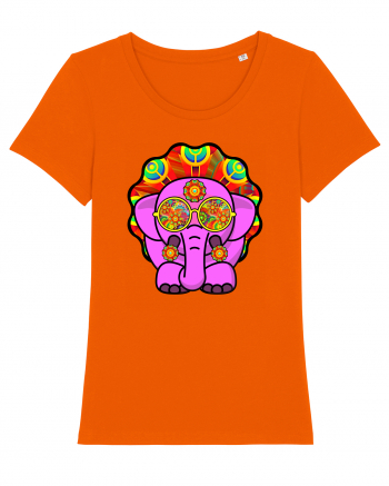 Trippy Pink Elephant  Bright Orange