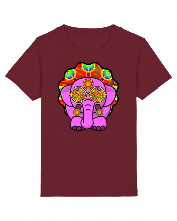 Trippy Pink Elephant  Burgundy