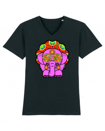 Trippy Pink Elephant  Black