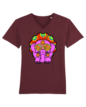 Trippy Pink Elephant  Burgundy