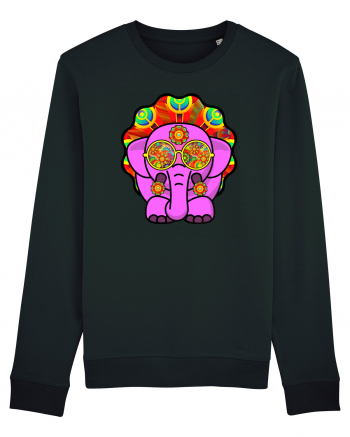 Trippy Pink Elephant  Black