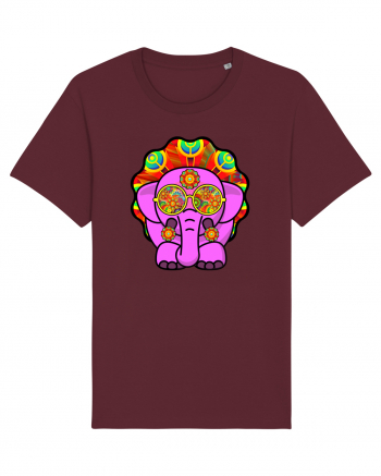 Trippy Pink Elephant  Burgundy