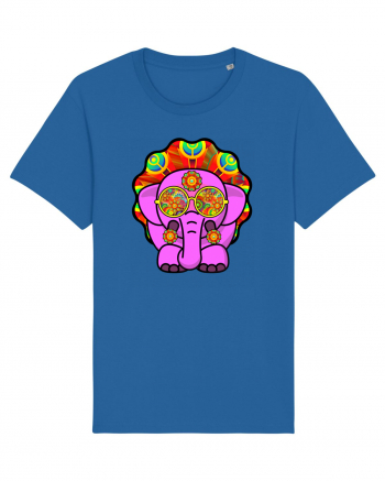 Trippy Pink Elephant  Royal Blue