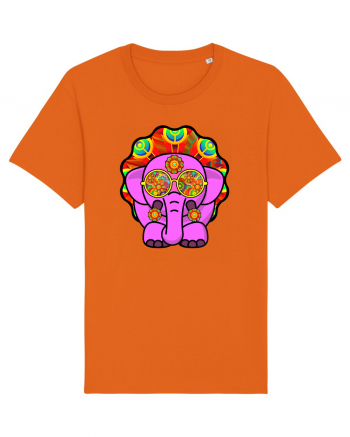 Trippy Pink Elephant  Bright Orange