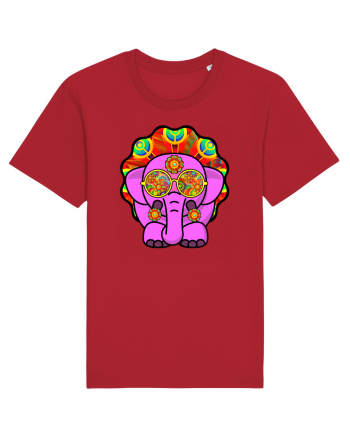 Trippy Pink Elephant  Red