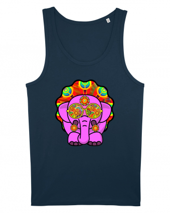 Trippy Pink Elephant  Navy