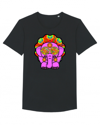 Trippy Pink Elephant  Black