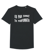 Eu par fumat/Tu parfumata Tricou mânecă scurtă guler larg Bărbat Skater