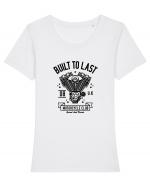 Built to Last Motorcycle Black Tricou mânecă scurtă guler larg fitted Damă Expresser