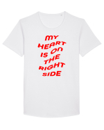 My heart is on the right side Tricou mânecă scurtă guler larg Bărbat Skater