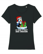 La Mine A Venit Mos Craciun!Am primit multe cadouri! Tricou mânecă scurtă guler larg fitted Damă Expresser