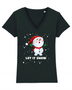 Let It Snow! Om de zapada Tricou mânecă scurtă guler V Damă Evoker