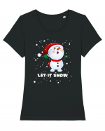 Let It Snow! Om de zapada Tricou mânecă scurtă guler larg fitted Damă Expresser