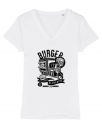 Burger Black Tricou mânecă scurtă guler V Damă Evoker