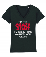 CRAZY AUNT Tricou mânecă scurtă guler V Damă Evoker