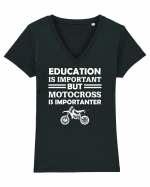 MOTOCROSS Tricou mânecă scurtă guler V Damă Evoker