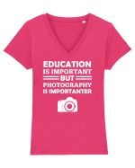 PHOTOGRAPHY Tricou mânecă scurtă guler V Damă Evoker