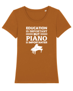 PIANO Tricou mânecă scurtă guler larg fitted Damă Expresser