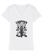 Chopper Custom Black Tricou mânecă scurtă guler V Damă Evoker