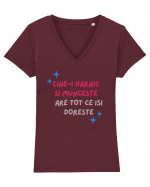 Cine-i harnic si munceste n-are tot ce isi doreste Tricou mânecă scurtă guler V Damă Evoker