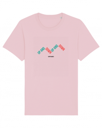 UP AND DOWN (Crypto Quote) negru Cotton Pink