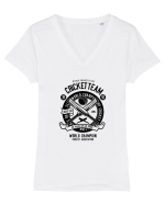 Cricket Team Black Tricou mânecă scurtă guler V Damă Evoker