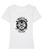 Cricket Team Black Tricou mânecă scurtă guler larg fitted Damă Expresser