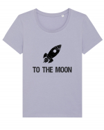 To the moon Tricou mânecă scurtă guler larg fitted Damă Expresser