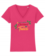 All I want for Christmas is țuică Tricou mânecă scurtă guler V Damă Evoker