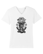 Moto Engine Black Tricou mânecă scurtă guler V Bărbat Presenter