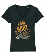 I am root Tricou mânecă scurtă guler V Damă Evoker