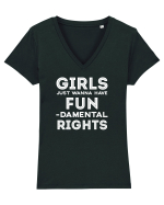 GIRLS Tricou mânecă scurtă guler V Damă Evoker