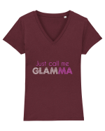 GLAMMA Tricou mânecă scurtă guler V Damă Evoker