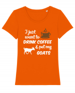 COFFEE GOAT Tricou mânecă scurtă guler larg fitted Damă Expresser