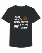 COFFEE GOAT Tricou mânecă scurtă guler larg Bărbat Skater