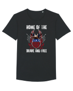 USA Tricou mânecă scurtă guler larg Bărbat Skater