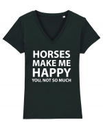 HORSES Tricou mânecă scurtă guler V Damă Evoker