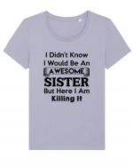 SISTER Tricou mânecă scurtă guler larg fitted Damă Expresser