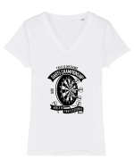 Darts Champion Black Tricou mânecă scurtă guler V Damă Evoker