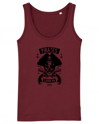 Pirates Black Skull Burgundy