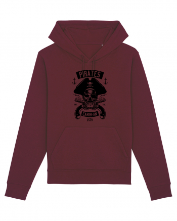 Pirates Black Skull Burgundy