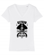 Pirates Black Skull Tricou mânecă scurtă guler V Damă Evoker