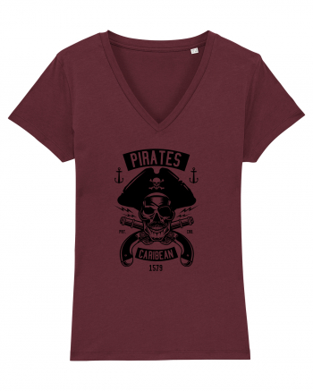 Pirates Black Skull Burgundy