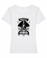 Pirates Black Skull Tricou mânecă scurtă guler larg fitted Damă Expresser