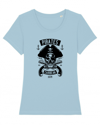 Pirates Black Skull Sky Blue