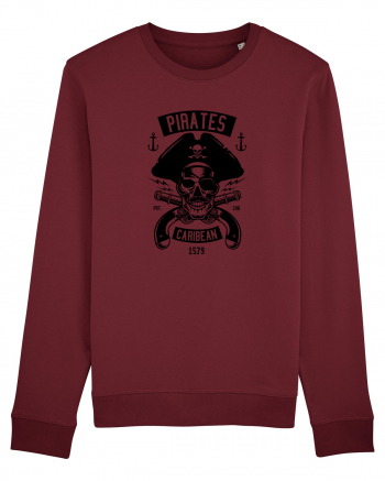 Pirates Black Skull Burgundy