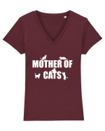 MOTHER OF CATS Tricou mânecă scurtă guler V Damă Evoker